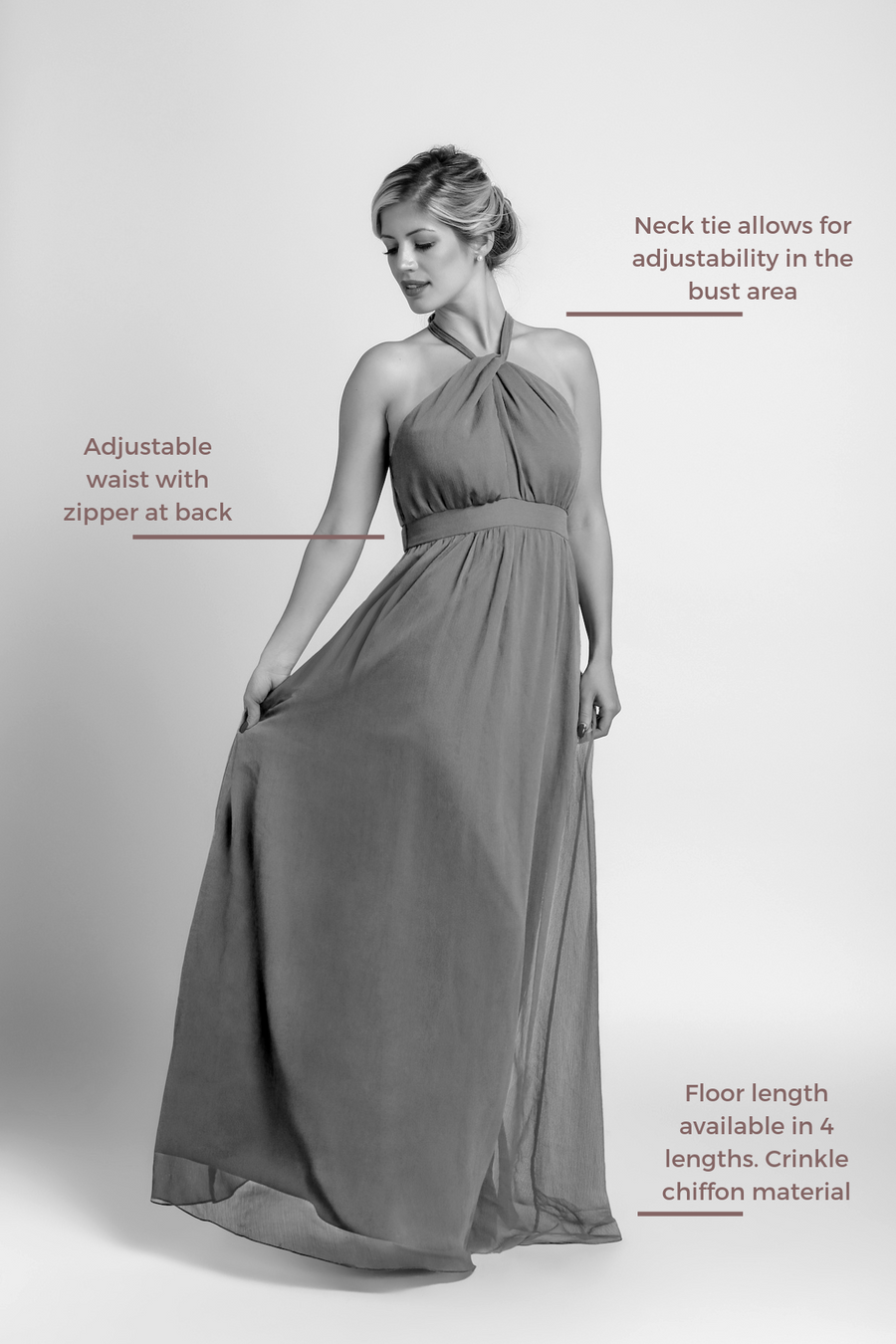 Bridesmaid Dresses - Halter Floor Length Sample Dress - BridesMade