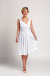 Bridesmaid Dresses - Wrap Knee Length Chiffon Bridesmaid Dress - BridesMade
