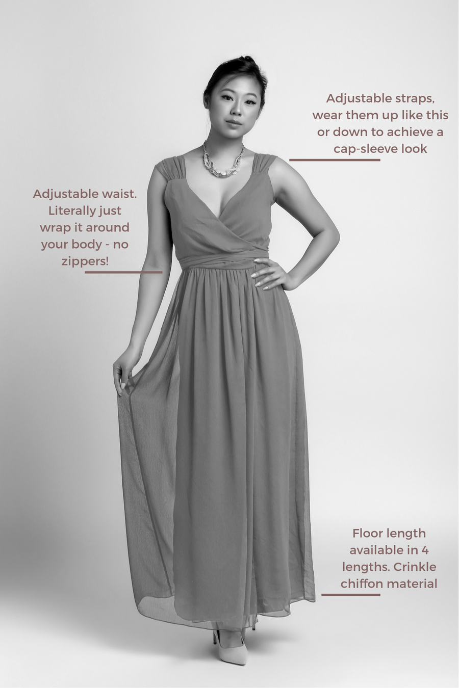 Bridesmaid Dresses - Wrap Floor Length Sample Dress - BridesMade